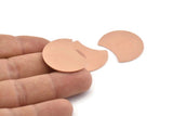 Copper Moon Blank, 6 Raw Copper Moon Stamping Blanks (28x21x0.80mm) M018