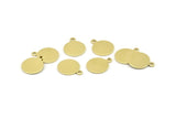 Brass Cabochon Tag, 24 Raw Brass Cabochon Tags With 1 Loop (15x12x0.80mm) M036