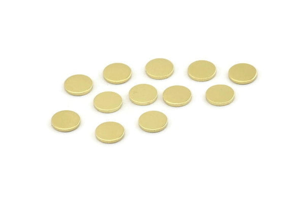 Brass Round Tag, 100 Raw Brass Round Stamping Blanks, Findings (7x0.80mm) M01647