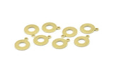 Brass Circle Charm, 50 Raw Brass Circle Charms With 1 Loop, Findings (15x12x0.80mm) M043