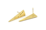 Gold Triangle Earring, 4 Gold Plated Brass Triangle Stud Earrings (27x9x1mm) N0953 H0986