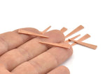 Copper Triangle Blank, 50 Raw Copper Triangle Blanks (26x4.5x0.80mm) M260