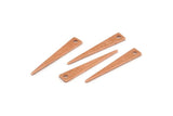 Copper Triangle Charm, 50 Raw Copper Triangle Charms With 1 Hole, Blanks (26x4.5x0.80mm) M261