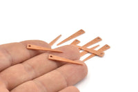 Copper Triangle Charm, 50 Raw Copper Triangle Charms With 1 Hole, Blanks (26x4.5x0.80mm) M261