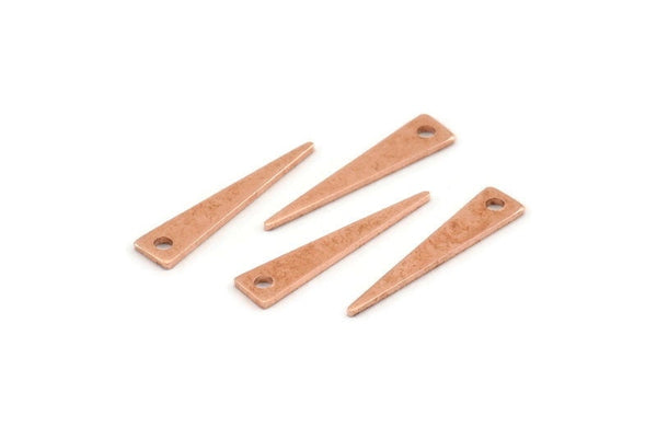 Bakır Üçgen Tılsım, 1 Delikli 50 Ham Bakır Üçgen Tılsım, Boşluklar (20x4,5x0,80 mm) M263
