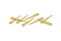 Pirinç Üçgen Tılsım, 1 Delikli 50 Çekiçlenmiş Ham Pirinç Üçgen Tılsım, Boşluklar (26x4,5x0,80 mm) M266