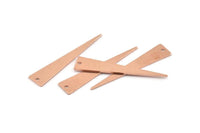 Copper Triangle Charm, 12 Raw Copper Triangle Charms With 1 Hole, Blanks (40x8x0.80mm) M273