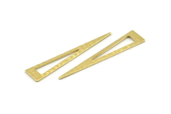 Brass Triangle Blank, 24 Hammered Raw Brass Triangle Blanks (40x8x0.80mm) M278