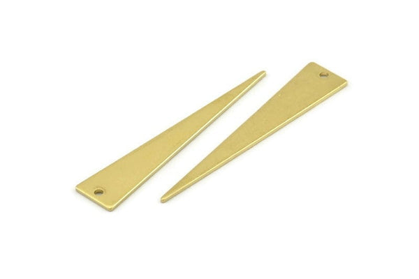 Brass Triangle Charm, 24 Raw Brass Triangle Charms With 1 Hole, Blanks (42x8x0.80mm) A1460