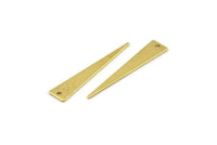 Brass Triangle Charm, 24 Raw Brass Triangle Charms With 1 Hole, Blanks (34x6.5x0.80mm) A1465