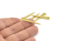 Brass Triangle Charm, 24 Raw Brass Triangle Charms With 1 Hole, Blanks (34x6.5x0.80mm) A1465