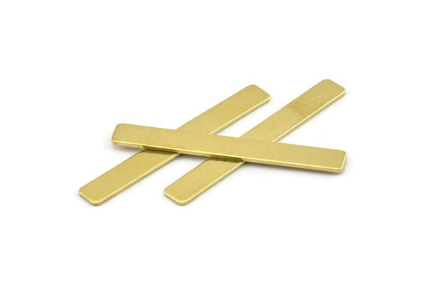 Brass Rectangle Blank, 24 Raw Brass Stamping Blanks, Bar Shape, Brass Blanks (40x5x0.80mm) A1473