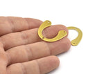 U Shape Charm, 12 Raw Brass U Shape Pendants With 3 Holes, Connectors, Findings (26x24x0.80mm) A1474