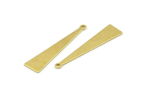 Brass Triangle Charm, 12 Raw Brass Triangle Charms With 1 Hole, Blanks (40x9x0.80mm) A1463