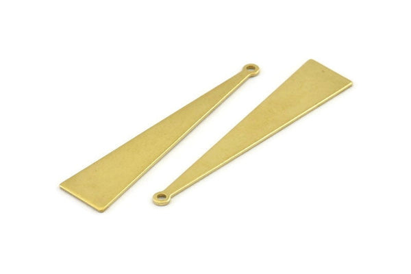 Brass Triangle Charm, 12 Raw Brass Triangle Charms With 1 Hole, Blanks (50x11x0.80mm) A1469