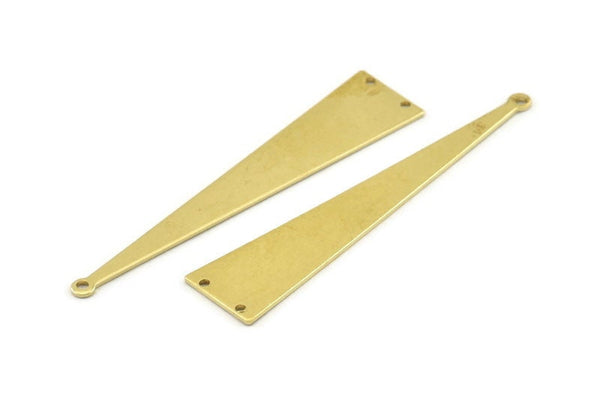 Brass Triangle Charm, 12 Raw Brass Triangle Charms With 3 Holes, Blanks (60x13x0.80mm) A1471