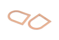 D Shape Rings - 10 Raw Copper D Shape Connectors, Rings (35x28x0.80mm) M026