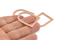 D Shape Rings - 10 Raw Copper D Shape Connectors, Rings (35x28x0.80mm) M026