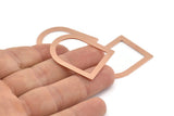 D Shape Rings - 10 Raw Copper D Shape Connectors, Rings (35x28x0.80mm) M026