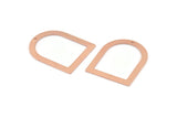 D Shape Charm - 10 Raw Copper D Shape Charms With 1 Hole, Pendants (35x28x0.80mm) M025