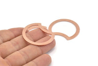 Copper Moon Blank, 10 Raw Copper Moon Stamping Blanks, Connectors (35x28x0.80mm) M027