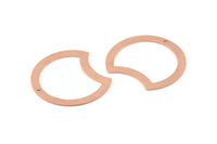 Copper Moon Charm, 10 Raw Copper Moon Charms With 1 Hole (35x28x0.80mm) M028