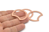 Copper Moon Charm, 10 Raw Copper Moon Charms With 1 Hole (35x28x0.80mm) M028