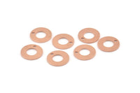 Copper Circle Charm, 50 Raw Copper Circle Charms With 1 Hole, Findings (12x0.80mm) M016
