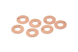 Copper Circle Charm, 50 Raw Copper Circle Charms With 1 Hole, Findings (12x0.80mm) M016