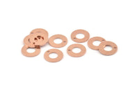 Copper Circle Charm, 50 Raw Copper Circle Charms With 1 Hole, Findings (12x0.80mm) M016
