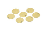 Brass Round Tag, 24 Raw Brass Cabochon Tags With 1 Hole, Brass Tags (11x0.80mm) M02556
