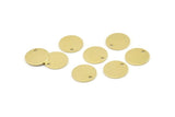 Brass Round Tag, 24 Raw Brass Cabochon Tags With 1 Hole, Brass Tags (11x0.80mm) M02556