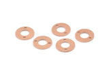 Copper Circle Charm, 50 Raw Copper Circle Connectors With 2 Holes, Findings (12x0.80mm) M014
