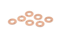Copper Circle Charm, 50 Raw Copper Circle Connectors With 2 Holes, Findings (12x0.80mm) M014