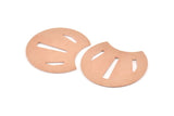 Copper Moon Blank, 4 Raw Copper Geometric Shaped Stamping Blanks (35x28x0.80mm) M030
