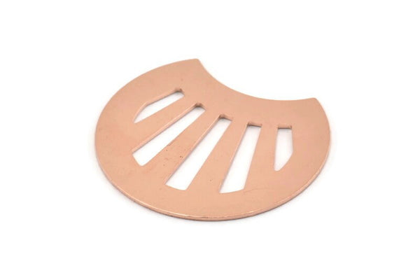 Copper Moon Blank, 4 Raw Copper Geometric Shaped Stamping Blanks (35x28x0.80mm) M031
