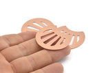 Copper Moon Blank, 4 Raw Copper Geometric Shaped Stamping Blanks (35x28x0.80mm) M031