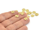 Brass Cabochon Tag, 50 Raw Brass Cabochon Tags With 2 Holes, Stamping Tags (8x0.80mm) M047