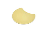 Brass Moon Charm, 6 Raw Brass Moon Stamping Blanks With 1 Hole (28x21x0.80mm) M050