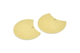 Brass Moon Charm, 6 Raw Brass Moon Stamping Blanks With 1 Hole (28x21x0.80mm) M050