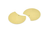 Brass Moon Charm, 6 Raw Brass Moon Stamping Blanks With 1 Hole (28x21x0.80mm) M050
