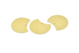 Brass Moon Charm, 6 Raw Brass Moon Stamping Blanks With 1 Hole (28x21x0.80mm) M050