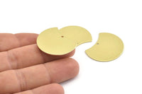 Brass Moon Charm, 6 Raw Brass Moon Stamping Blanks With 1 Hole (28x21x0.80mm) M050