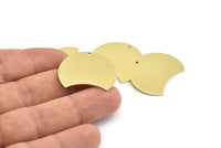 Brass Moon Charm, 6 Raw Brass Moon Stamping Blanks With 1 Hole (28x21x0.80mm) M055