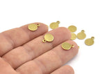 Brass Cabochon Tag, 50 Raw Brass Cabochon Tags With 1 Loop (11x8x0.80mm) M060