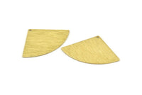 Brass Triangle Charm, 6 Textured Raw Brass Fan Charms With 1 Hole, Stamping Blanks, Findings (40x27x0.80mm) M297