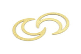 Brass Moon Charm, 6 Textured Raw Brass Crescent Moon Blanks (42x16x0.80mm) M073