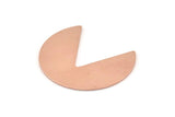 Copper Circle Blank, 6 Raw Copper Pizza Slice Stamping Blanks, Findings (30x26x0.80mm) M288