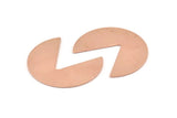 Copper Circle Blank, 6 Raw Copper Pizza Slice Stamping Blanks, Findings (30x26x0.80mm) M288
