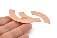Copper Blank, 6 Raw Copper Stamping Blanks With 2 Holes, Charms, Connectors, Pendants (50x10x0.80mm) M280